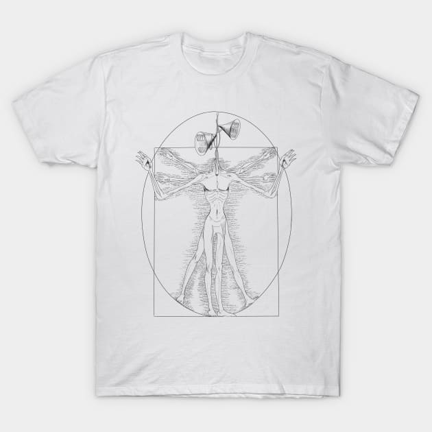 Sirenhead Vitruvian Man T-Shirt by RatKingRatz